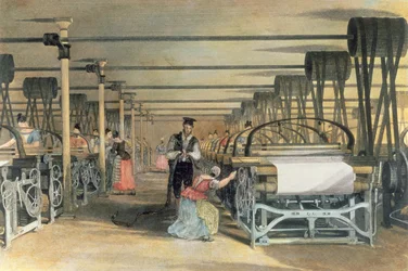 Tejido en telar mecánico, 1834